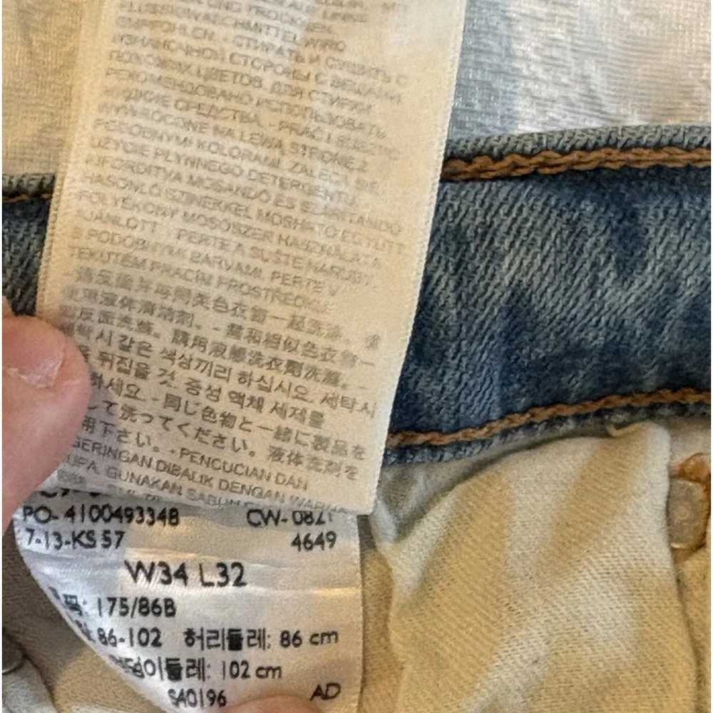 Levi's Mens 514 Straight Jeans W34 L32 Original Blue Regular Denim Pants